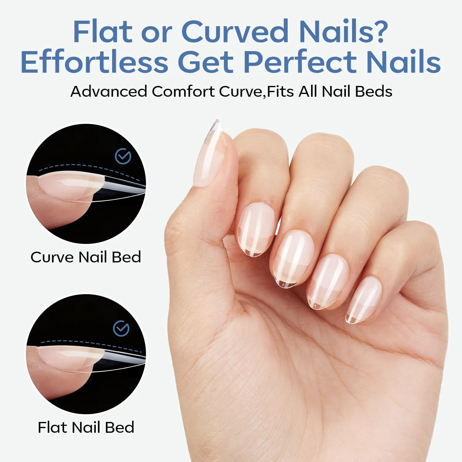 Modelones Extra Short Almond Nail Tips 360pcs Half Matte Soft Gel Extension