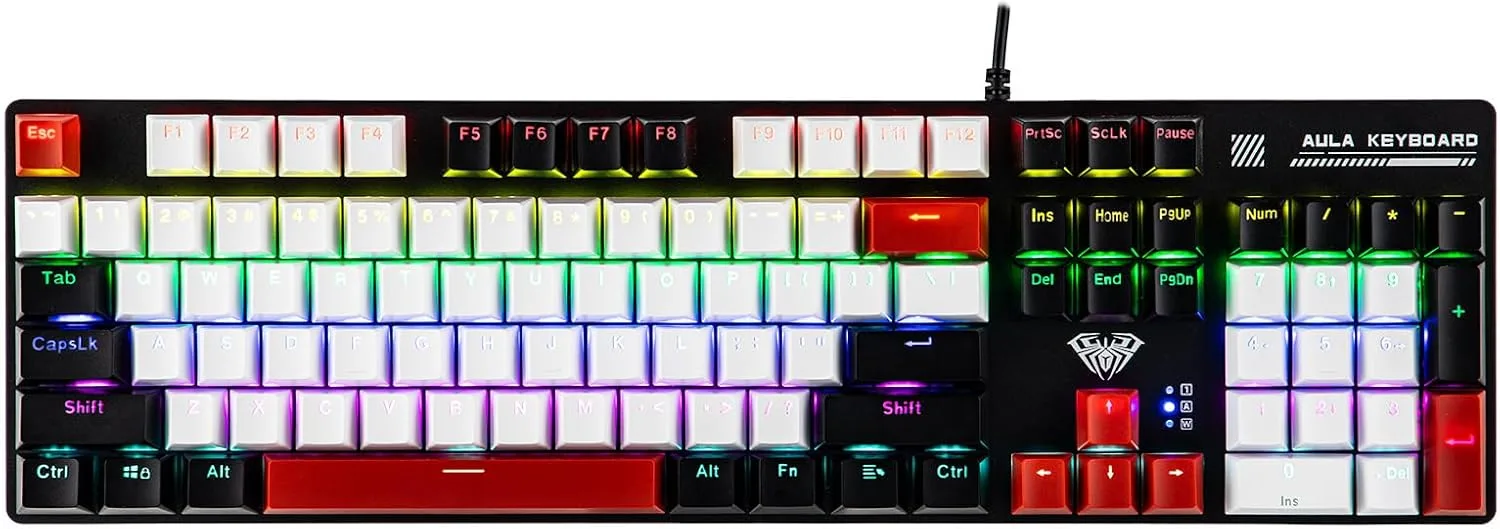Teclado Gamer MechLands Aula S500 Mecánico Cableado Azul