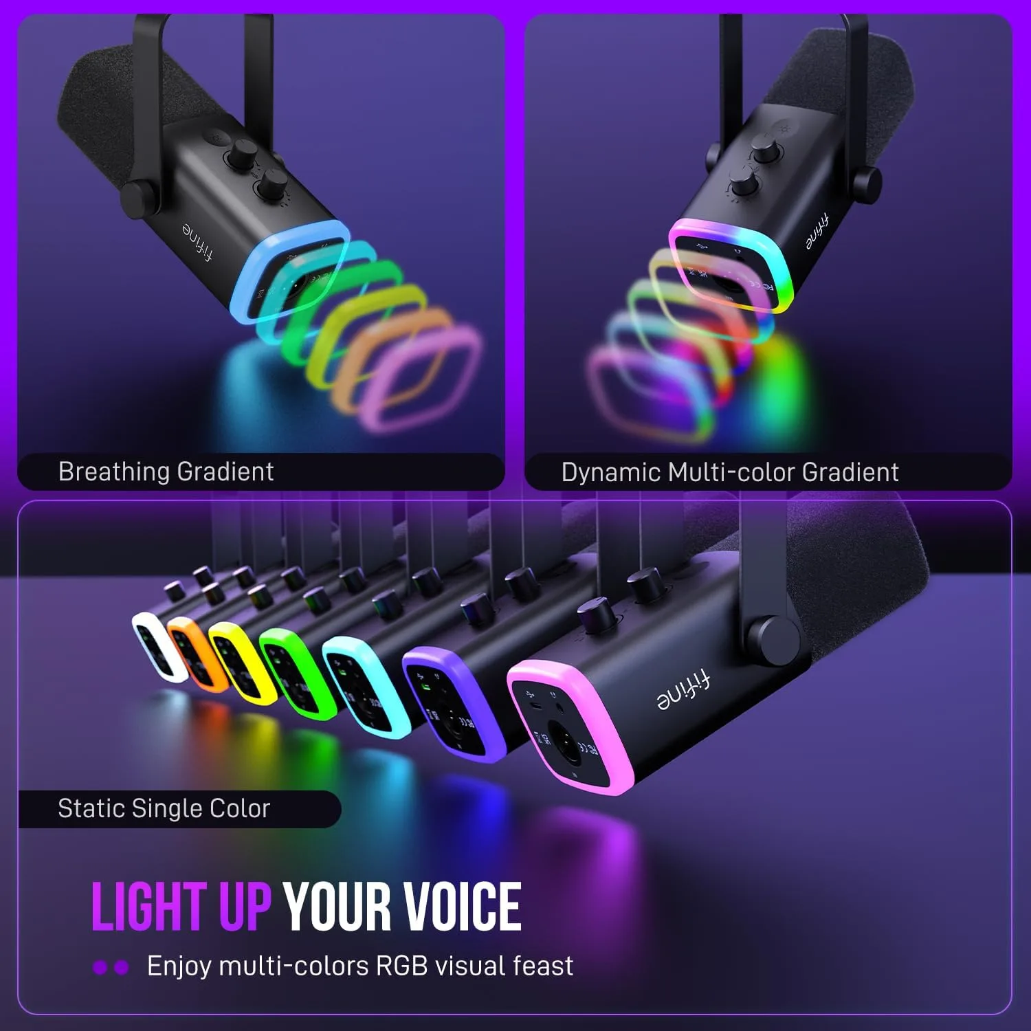 FIFINE AmpliGame AM8 USB/XLR Dynamic Microphone for Gaming Streaming