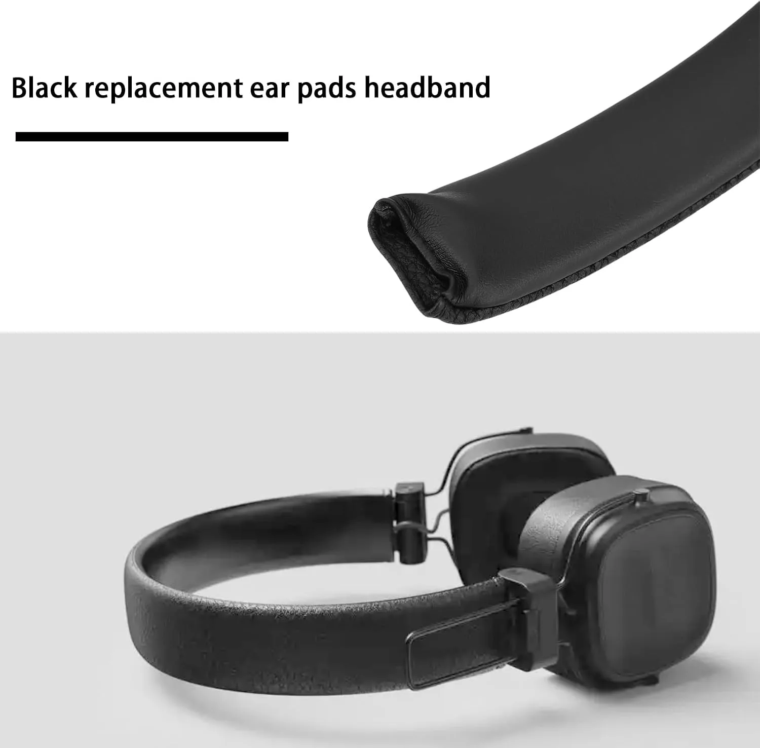 1pcs Headphones Headband Cushion Replacement Part Protein Leather Replacement Headband Compatible with Marshall Major 3 Headphones Black