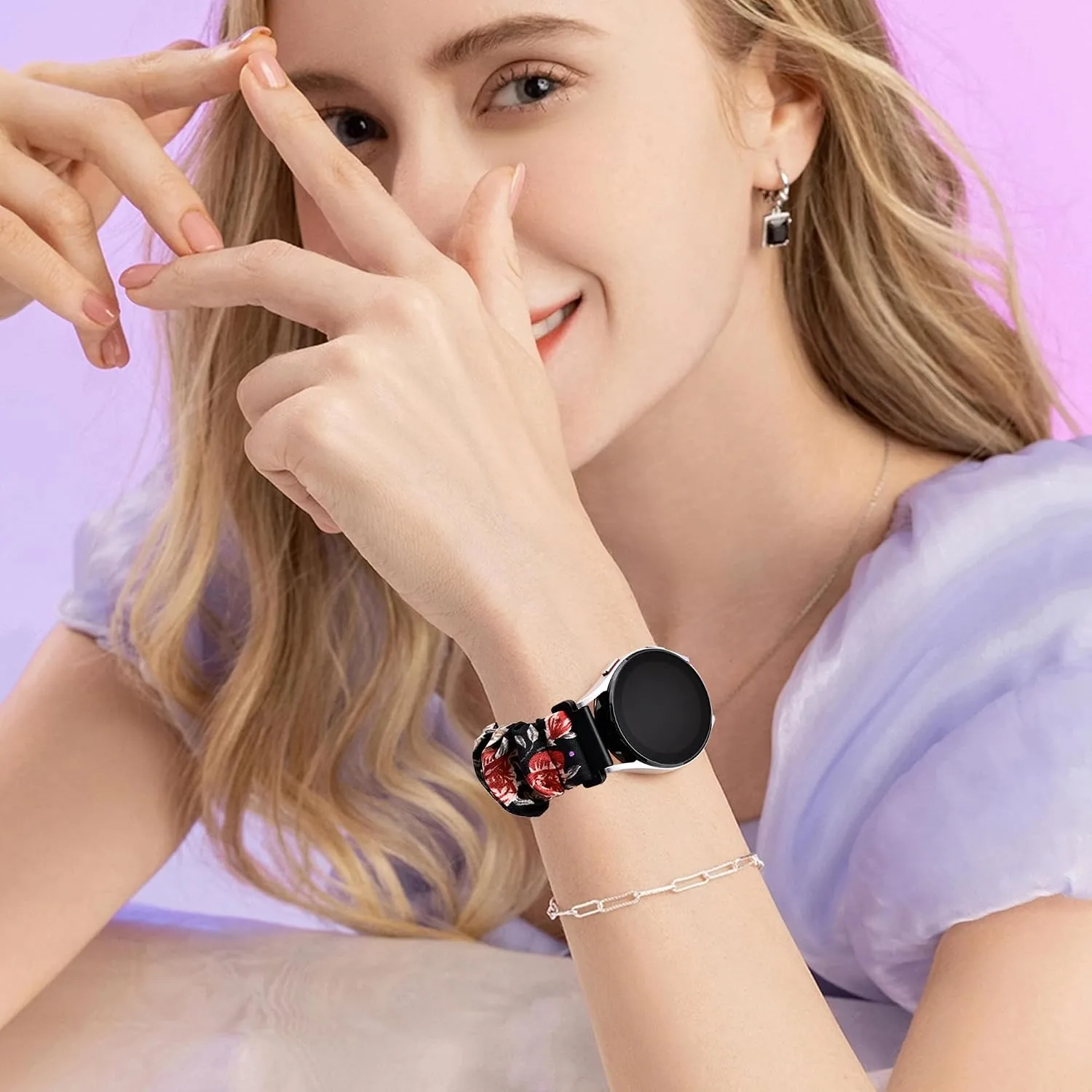 Compatible with Samsung Galaxy Watch 7/6/5/4/Active 2/FE Bands - 40mm/44mm, 20mm Quick Release Scrunchie Strap - Stretchy Cute Elastic Fabric Bands (10-Pack) Women