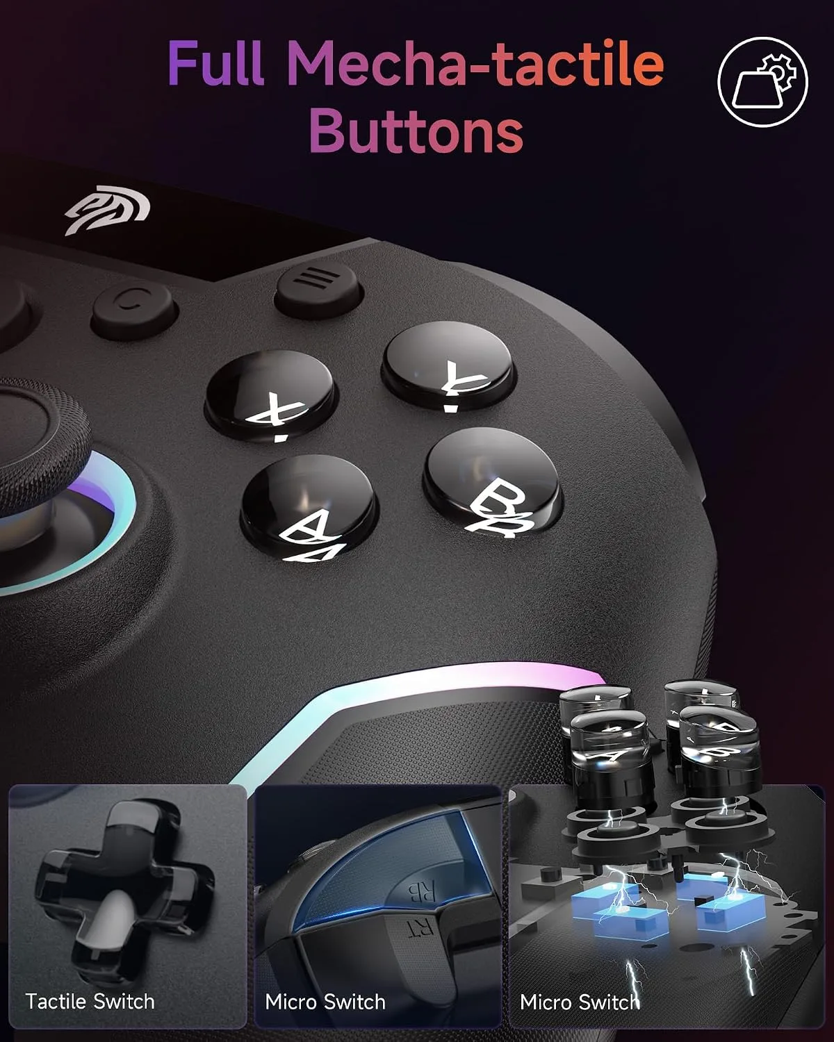 EasySMX X20 Wireless Gaming Controller with 2-Stage Hall Effect Sticks