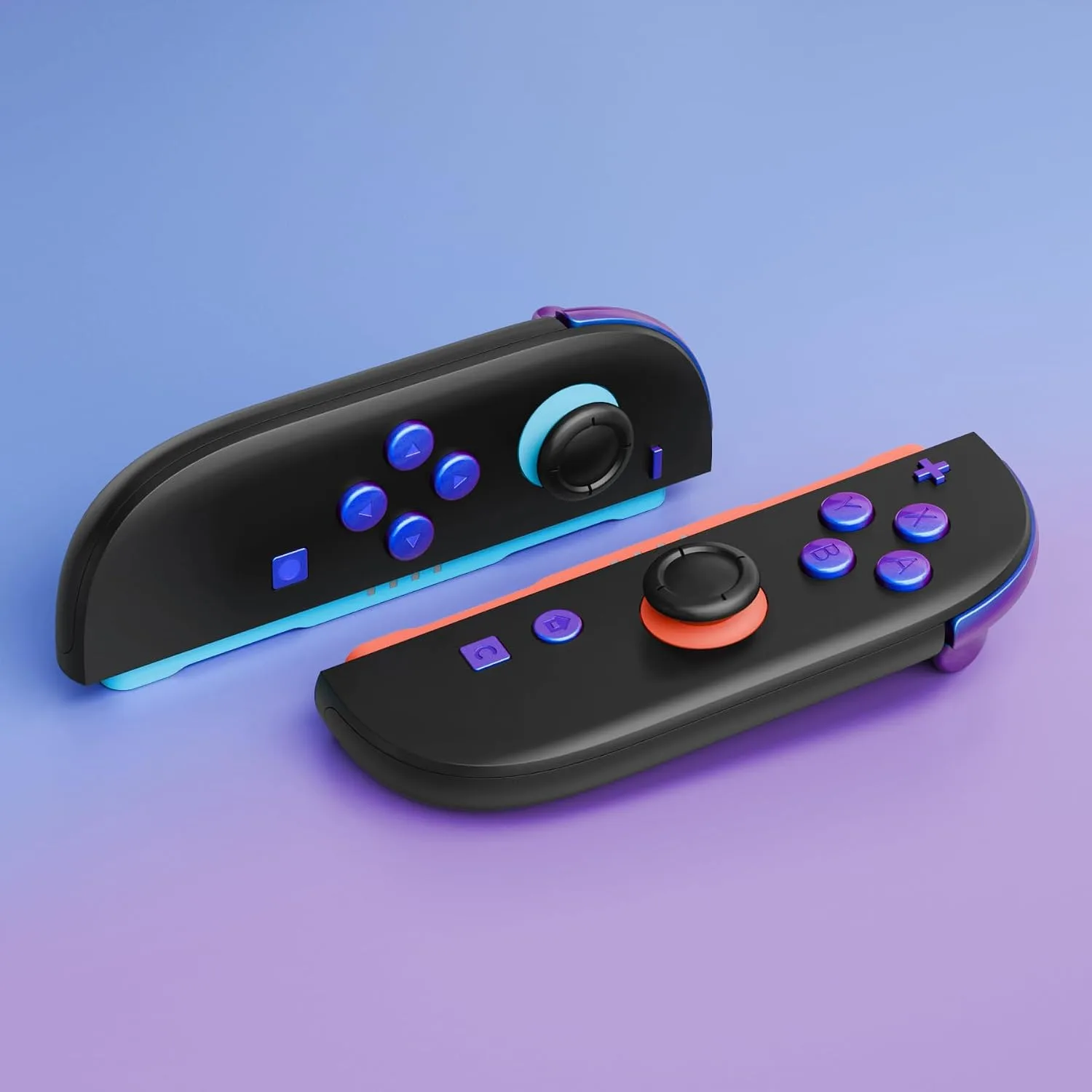 eXtremeRate DIY Replacement Full Set Buttons for Joycon 2, Custom ABXY Direction Keys Dpad + - C Home Capture Release L R ZR ZL Trigger Buttons for Nintendo Switch 2 Controller - Chameleon Purple Blue