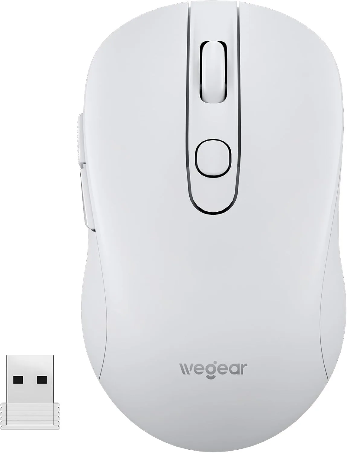 wegear USB Wireless Mouse for Laptop PC Mac, 2.4GHz Cordless Mouse-White