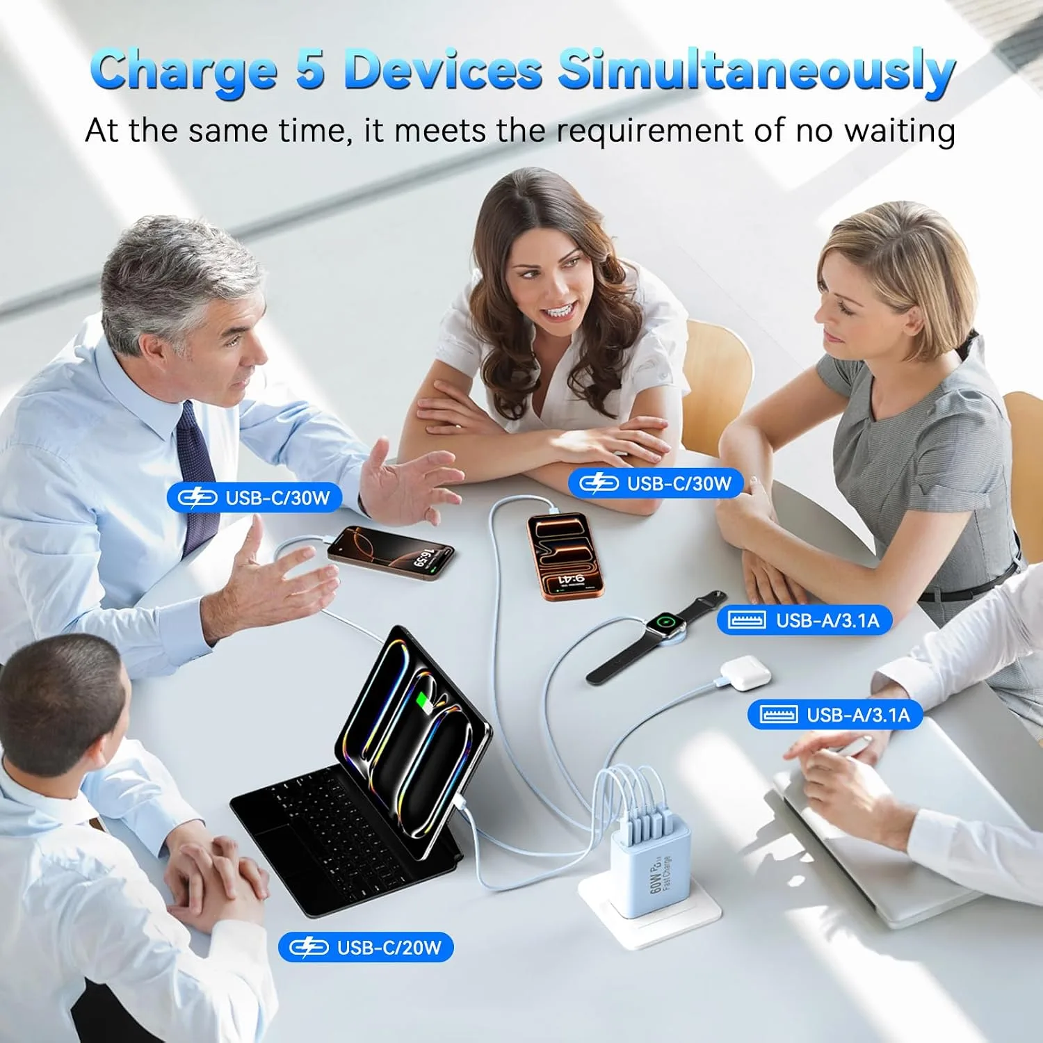 USB C Fast Charger Blocks, 60W iPhone USB Type C Wall Charging Power Blocks