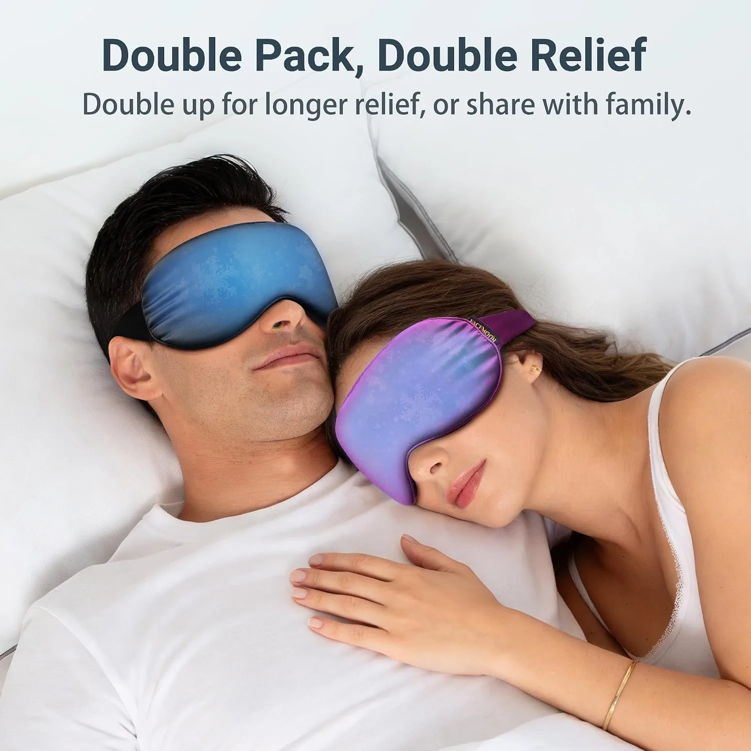 Cold Eye Mask: Cooling Eye Mask for Puffy Eyes, Headache, Migraines Relief - Cold Compress for Dark Circles, Tired Eyes, After Surgery - Reusable Gel Ice Pack, Weighted Sleep Mask(Black,Purple)