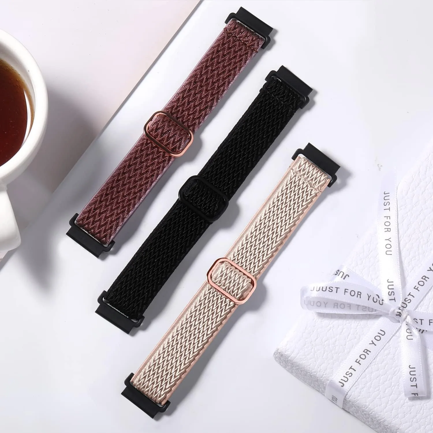 Lerobo Elastic Bands Compatible with Samsung Galaxy Watch 7 6 5 4 40mm 44mm/Watch 6 Classic 43mm 47mm/Watch 4 Classic Band 42mm 46mm/Watch 5 Pro/Active 2,3 Pack Soft Adjustable Nylon Sport Band