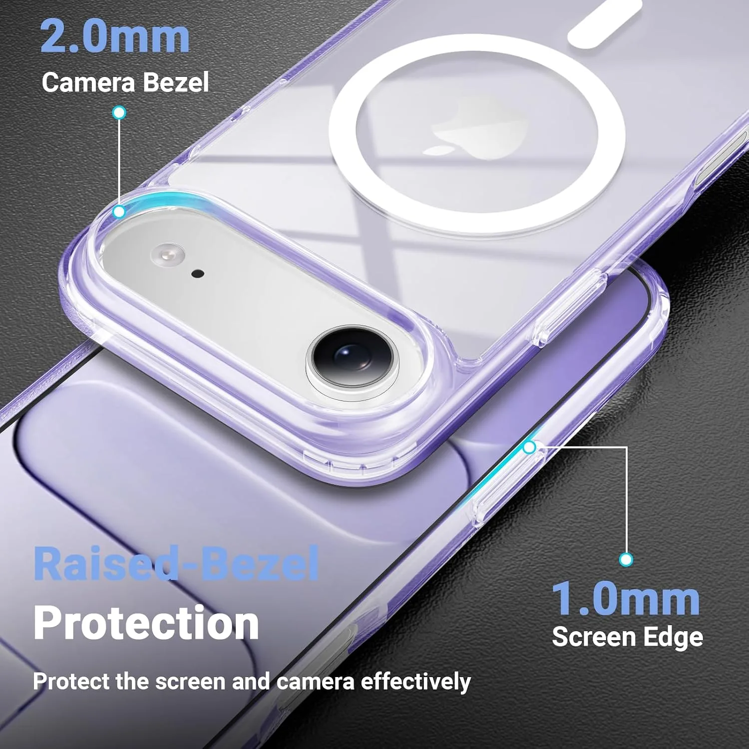 Temdan for iPhone AIR Case with Screen Protector Clear Purple