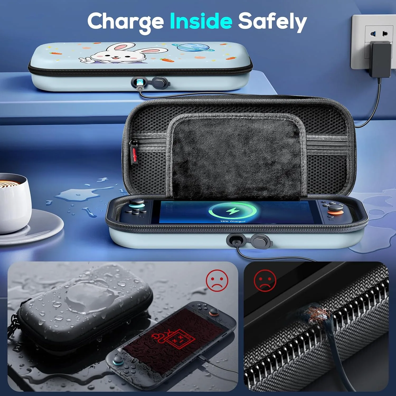 Auarte [Charge Inside Carrying Case for Switch 2 Console (2025)/OLED