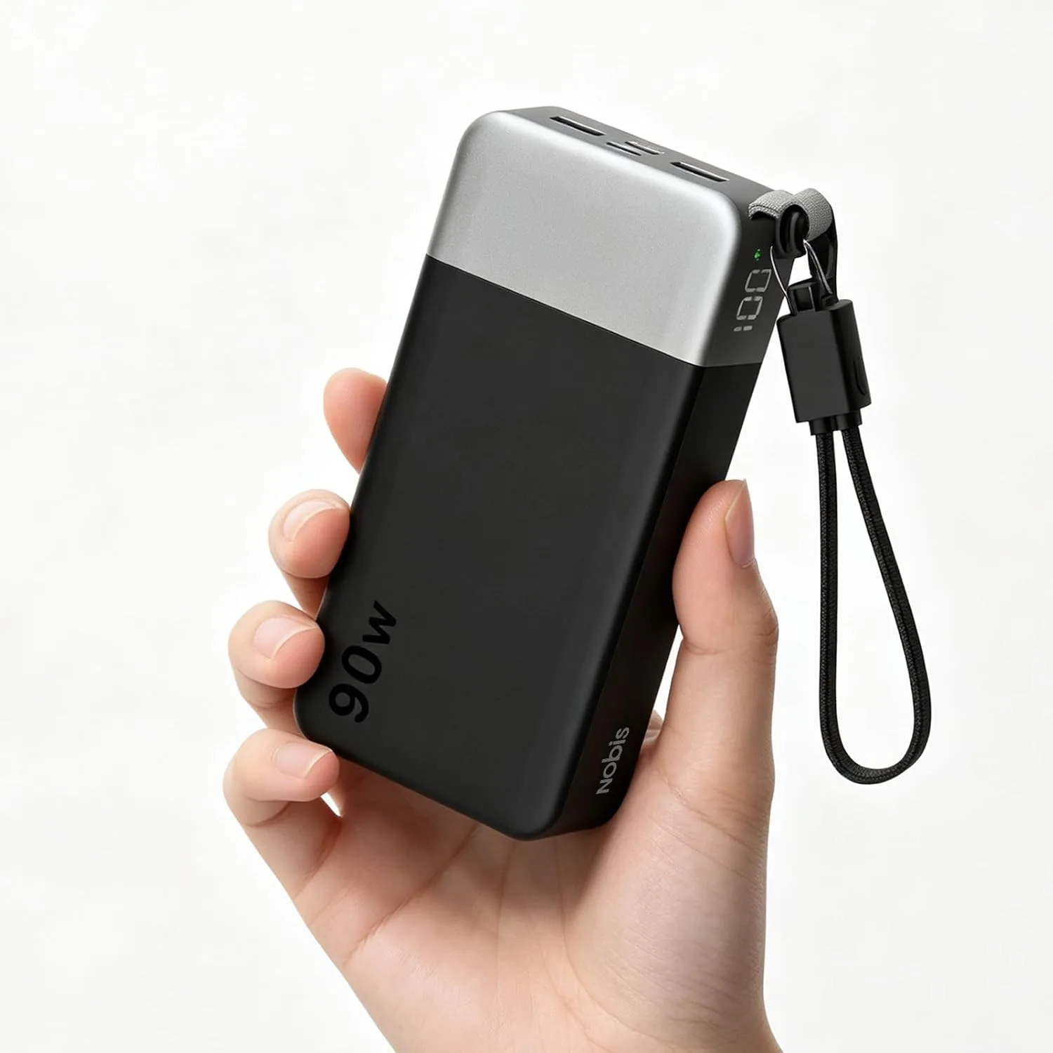 NOBIS 90W Portable Charger 20000mAh Power Bank with Detachable C-Cable