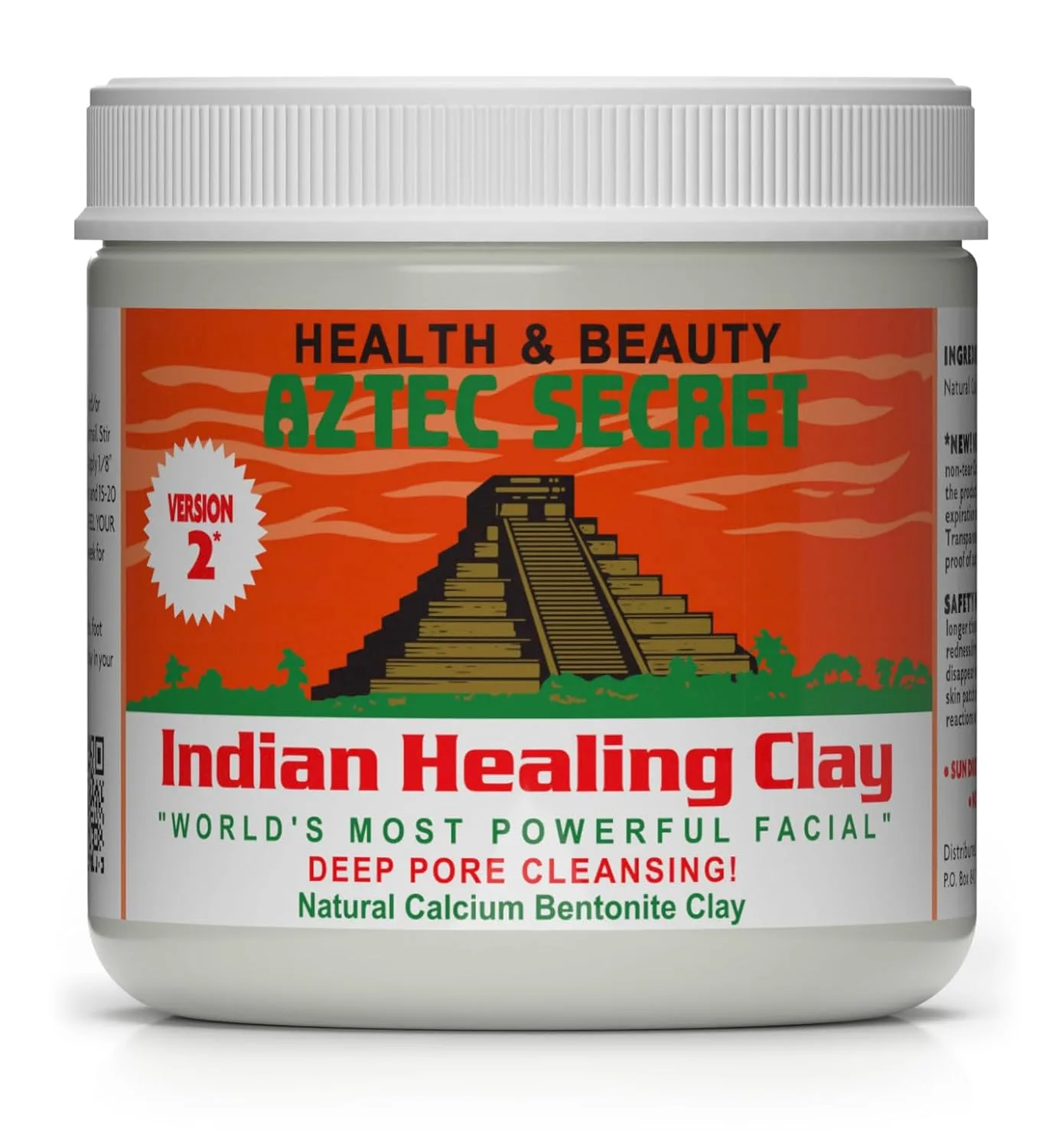 Aztec Secret– Indian Healing Clay 16 Oz – Deep Pore Cleansing Facial & Body Mask – The Original 100% Natural Calcium Bentonite Clay – New Version 2