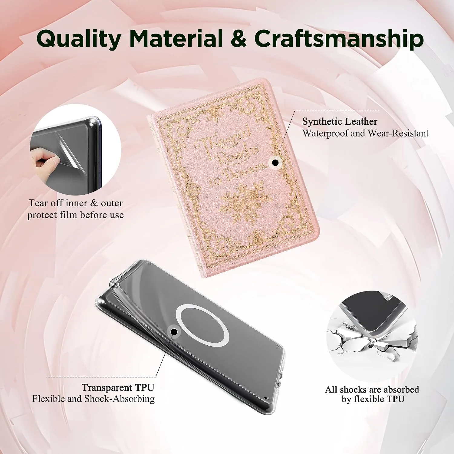Magnetic Book Cover Case for 7'' Kindle Paperwhite & Colorsoft