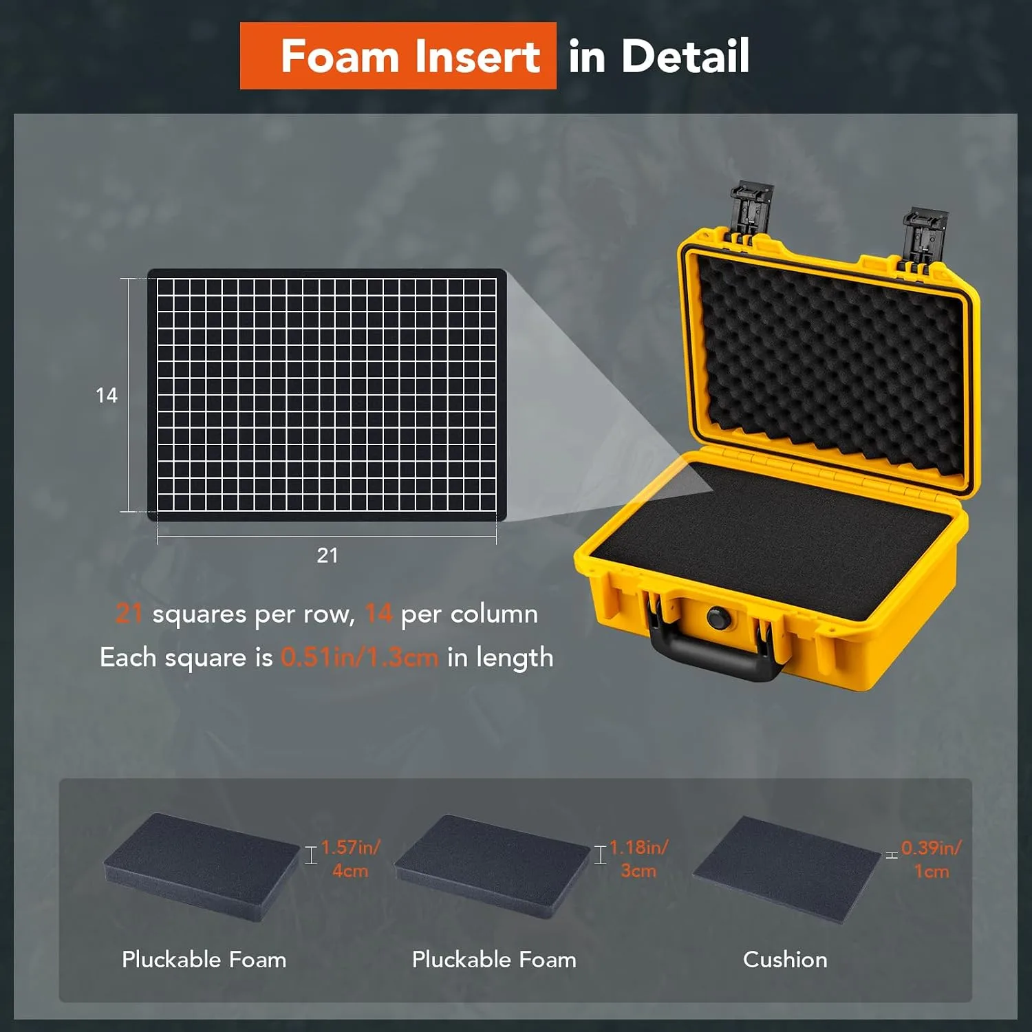 Lykus HC-3010 Waterproof Hard Case with Foam, Inner Size 10.75x6.65x3.94in