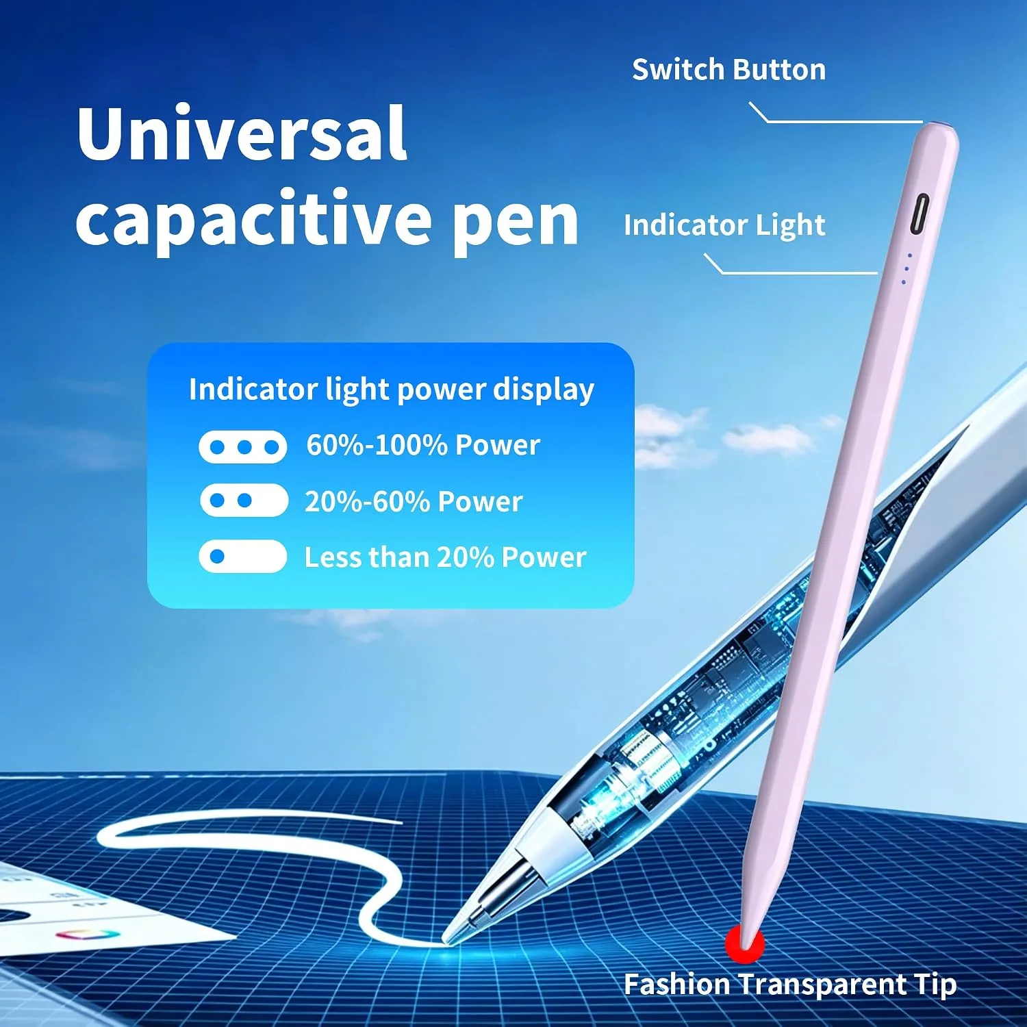 Stylus Pen Compatible with Nintendo Switch 1/2/OLED,for Amazom Max 11,HD 10 Table,Upgraded new Model, Precise Writing Pencil,Fast Charging,Auto Sleep,Button on/Off (Purple)