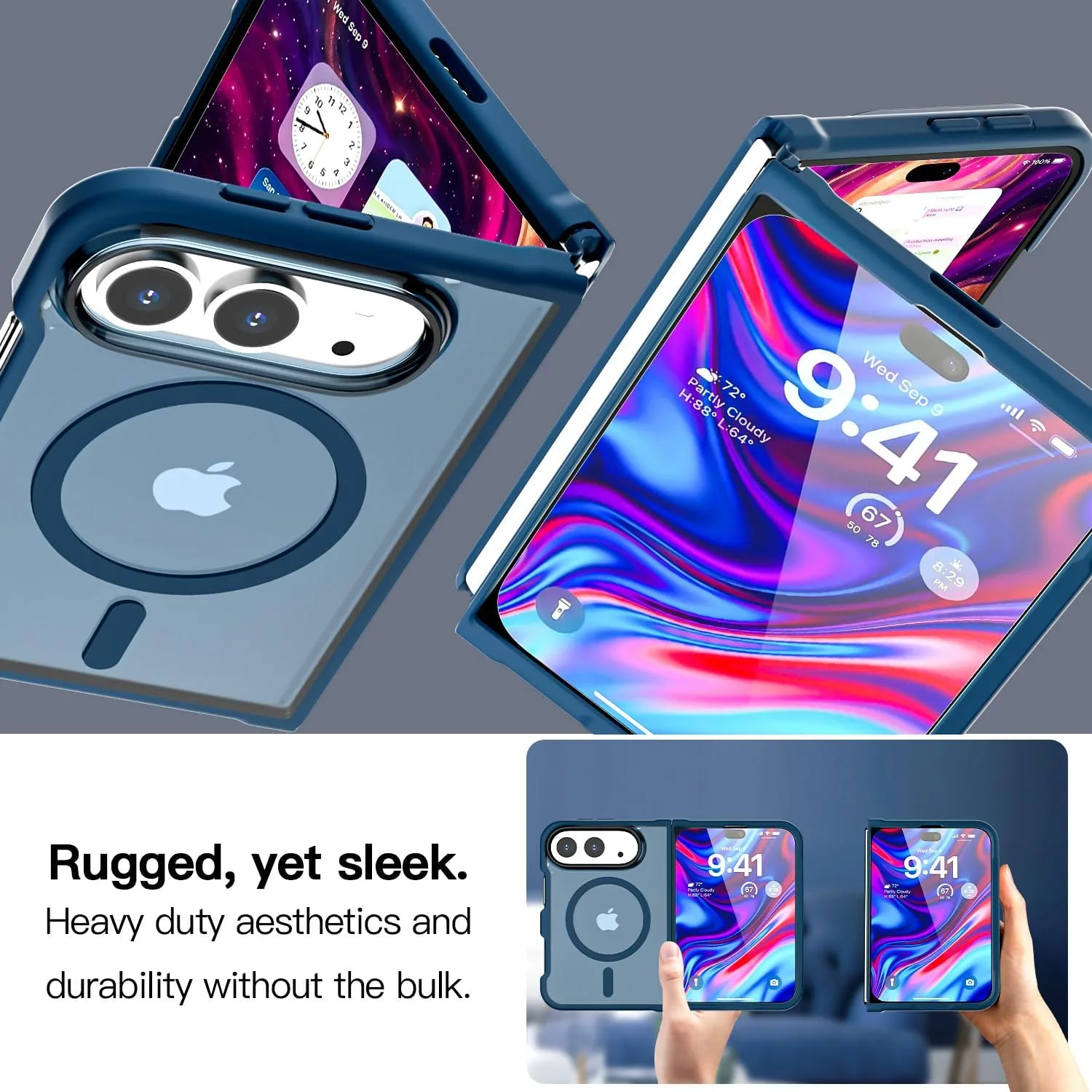 AICase for iPhone Duo Case,Fold Matte Translucent Fit for Magsafe