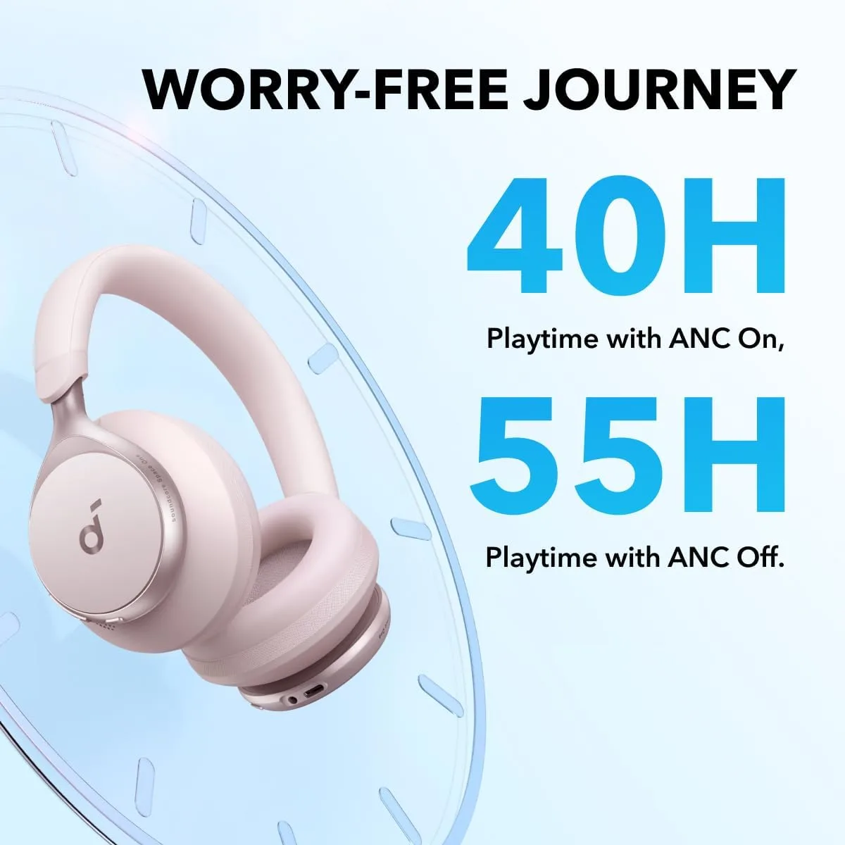 Soundcore Anker Space One ANC Over-Ear Headphones, Voice Reduction