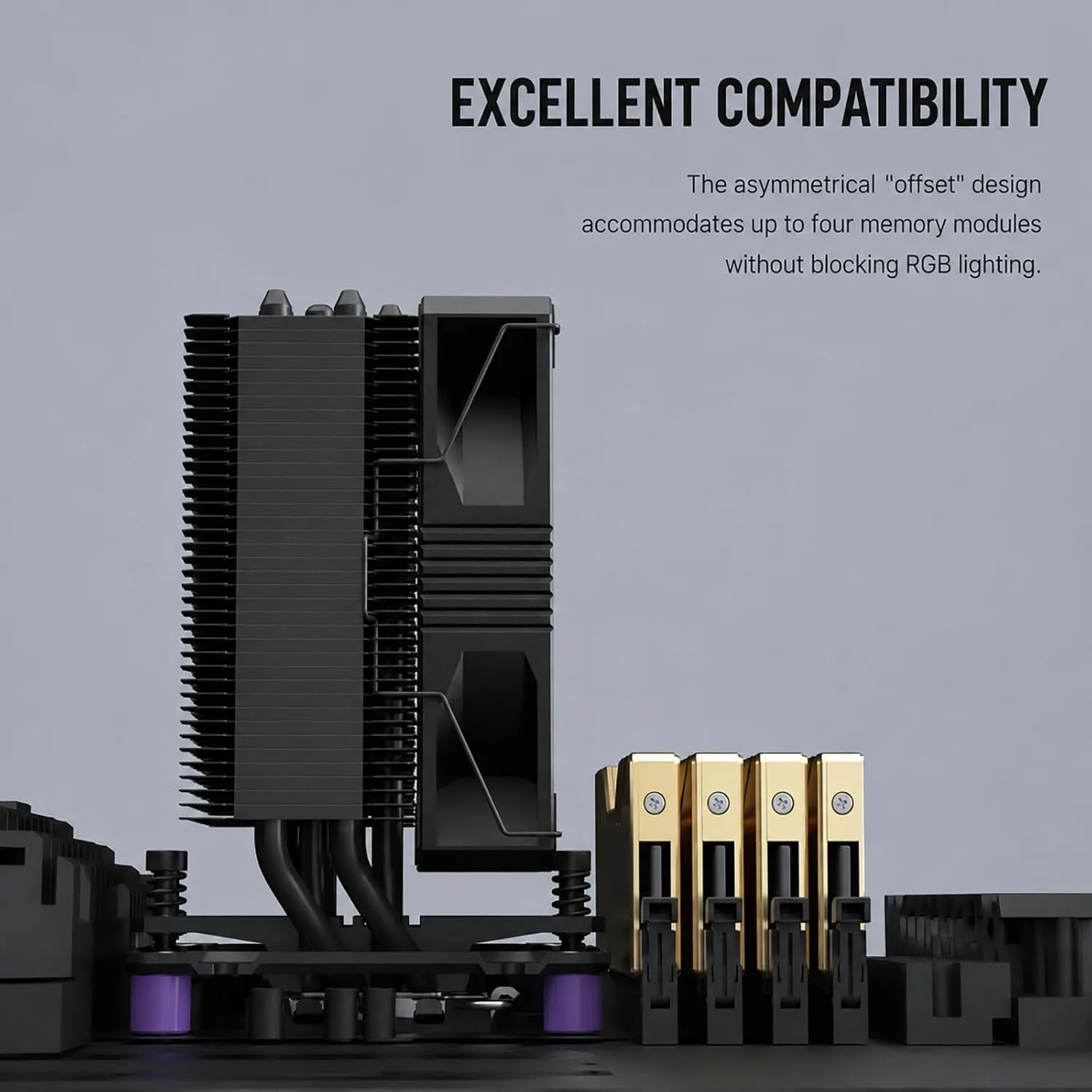 ProArtist X400 PRO Black CPU Cooler,110mm PWM Fan for AM5 LGA1700 Gaming PC