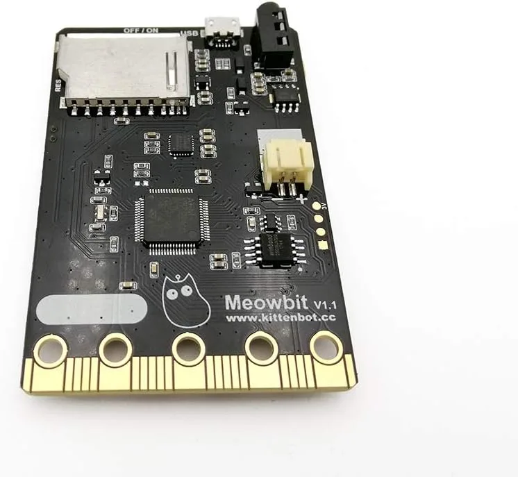 Kittenbot Meowbit Card-Sized Retro Computer Video Game Console Codable Console for Microsoft Makecode Arcade and Python Compatible with Micro:bit Expansion Board for Build Robot-Orange
