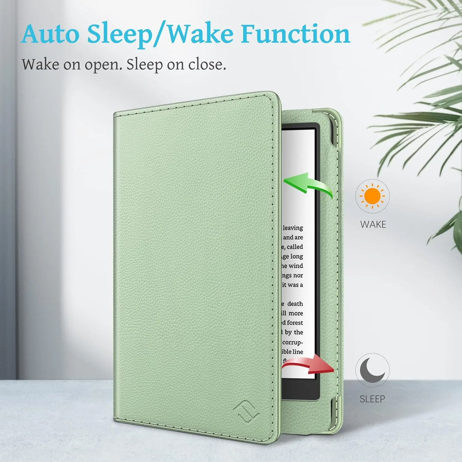 Fintie Stand Case for 6" All-New Kindle (11th Generation-2024/2022 Release) - PU Leather Cover with Auto Sleep/Wake Card Slot & Hand Strap for Kindle 2024/2022 11th Generation e-Reader, Mint Green