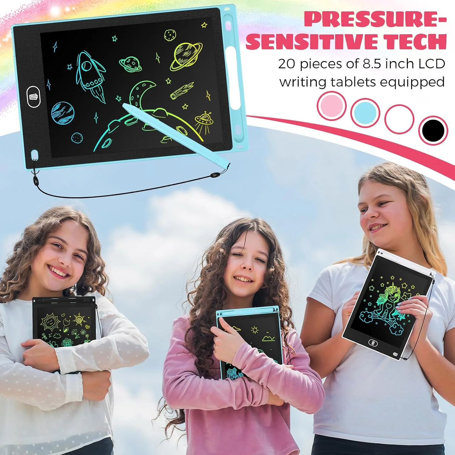 Zhehao 20 Pack 8.5 Inch LCD Writing Tablet Drawing Board,Pastel,Cute