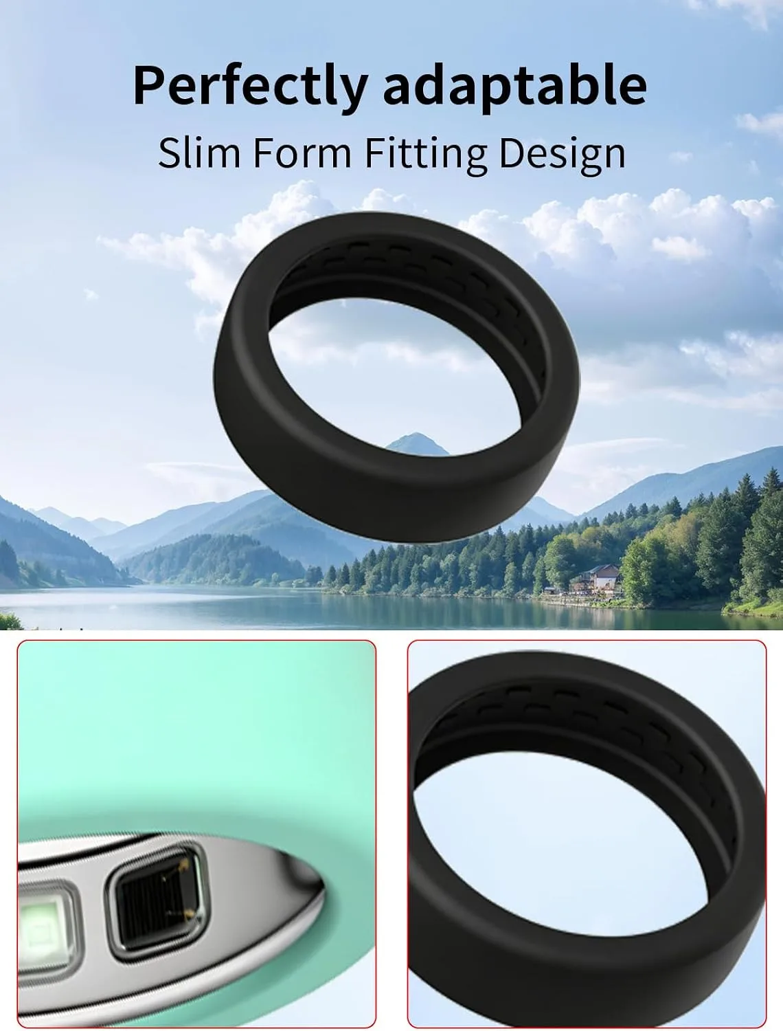 (4 Pack) BOVUGAC for OURA Ring5 Silicone Ring Protector Case.(Size:6~9)