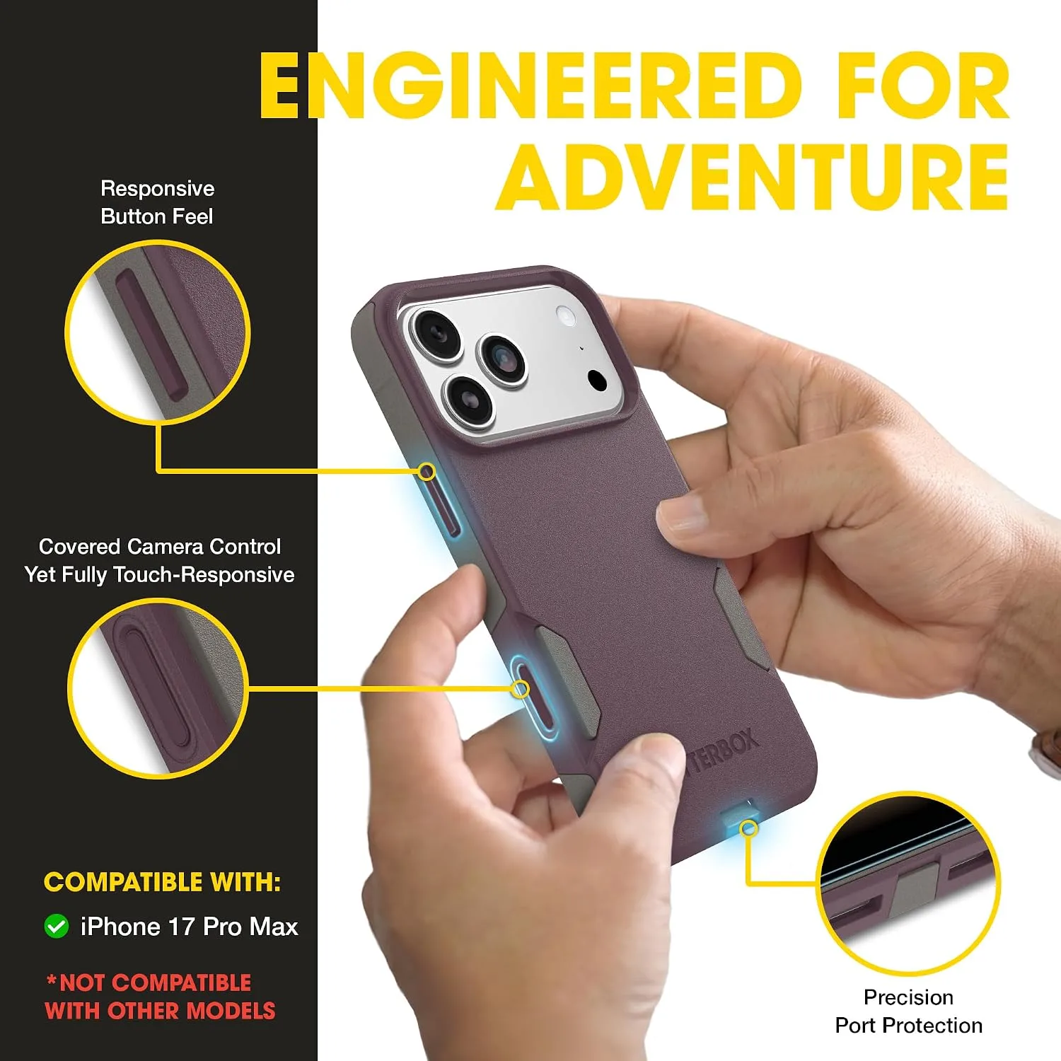 OtterBox iPhone 18/17 Pro Max Commuter MagSafe Case, Purpleish on Purpose