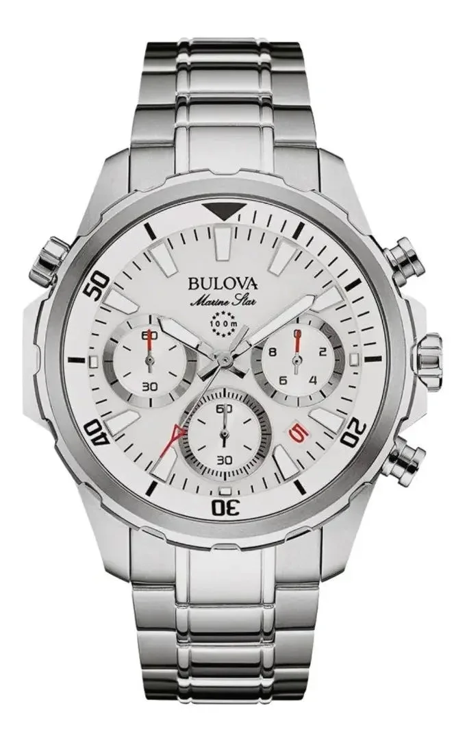 Bulova Marine Star 96B255 Cronógrafo - Esfera Blanca 43mm