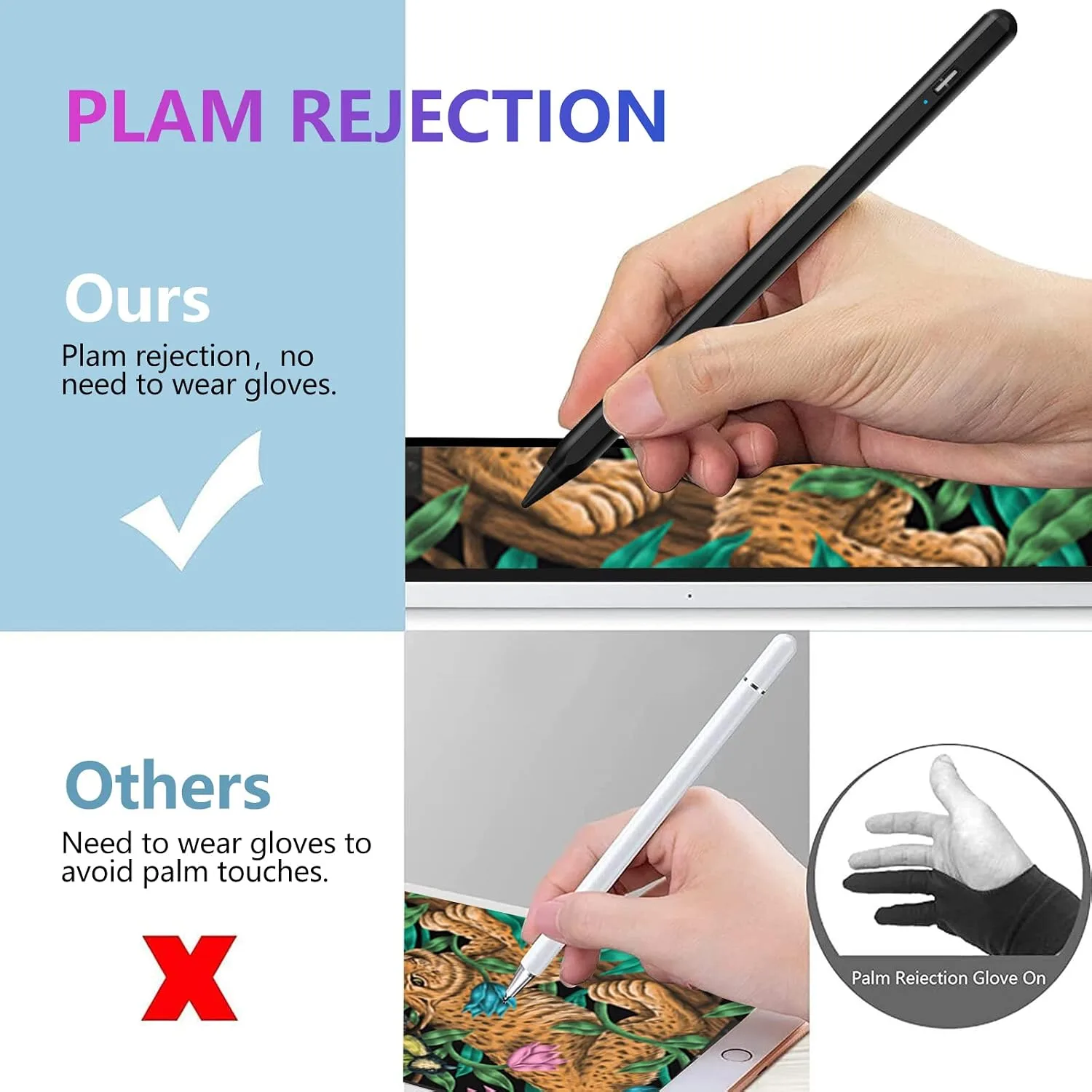 COO Stylus Pen for iPad Pro Air Mini 2018-2024, Palm Rejection Fast Charge