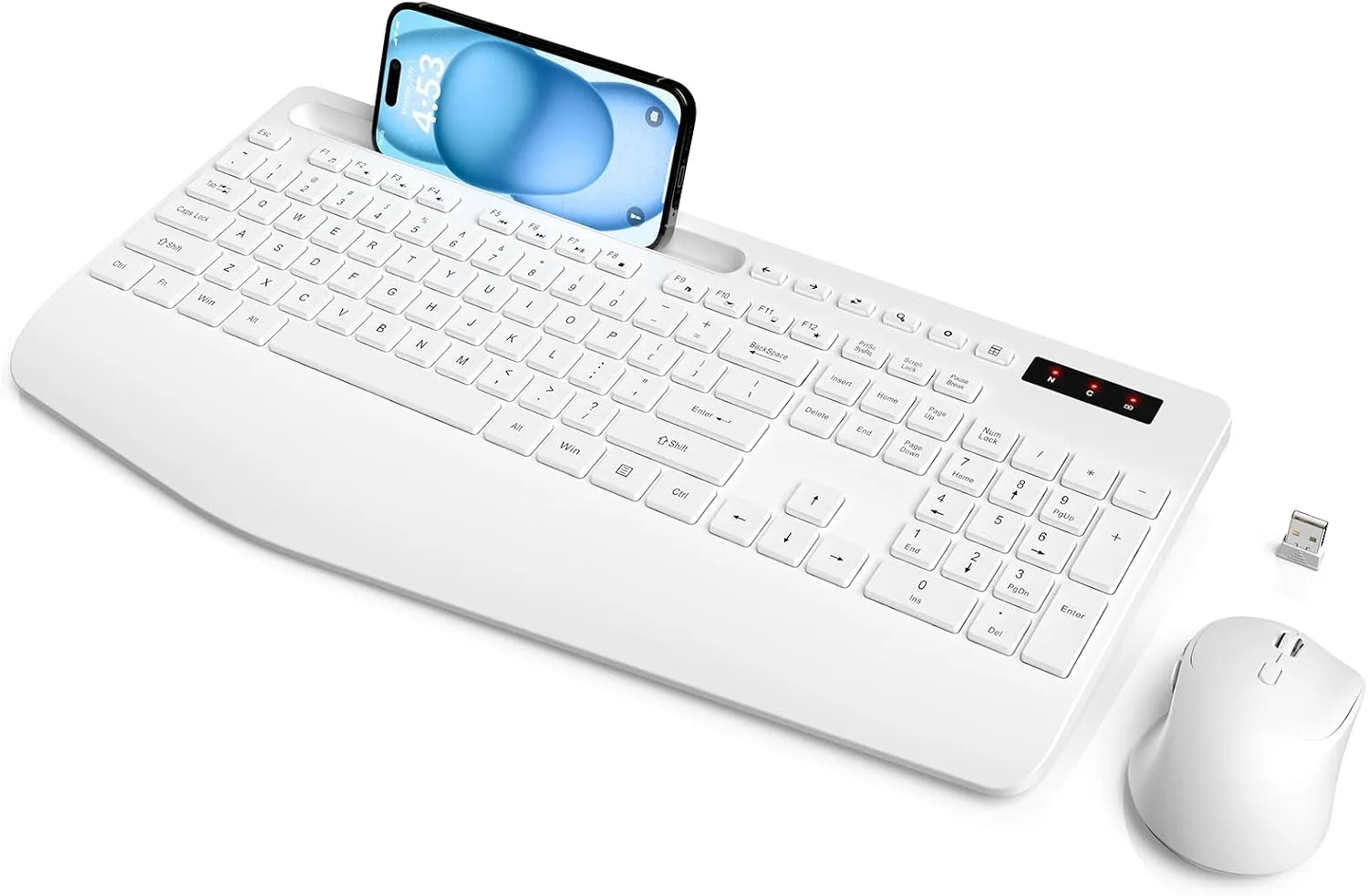 SABLUTE Wireless Keyboard and Mouse Combo, Full Size, Ergonomic Wrist Rest