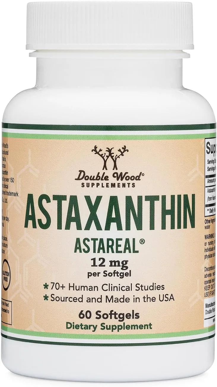 Astaxanthin 12mg Softgels, Clinically Studied AstaReal, 60 Softgels