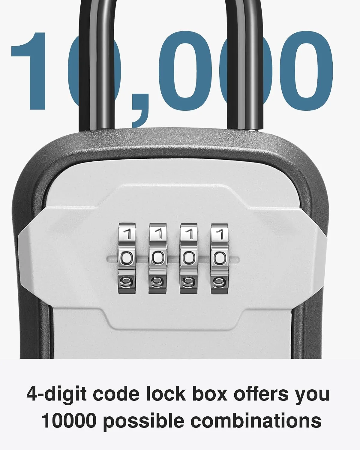 Puroma Key Lock Box for House Keys Combination Lockbox with Code, 1 Gray