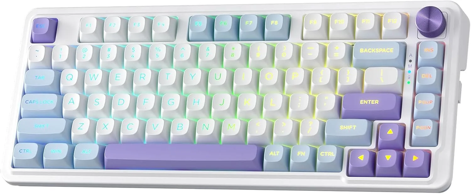 Teclado Gamer Redragon K673 PRO Wireless 81 teclas RGB con perilla de control