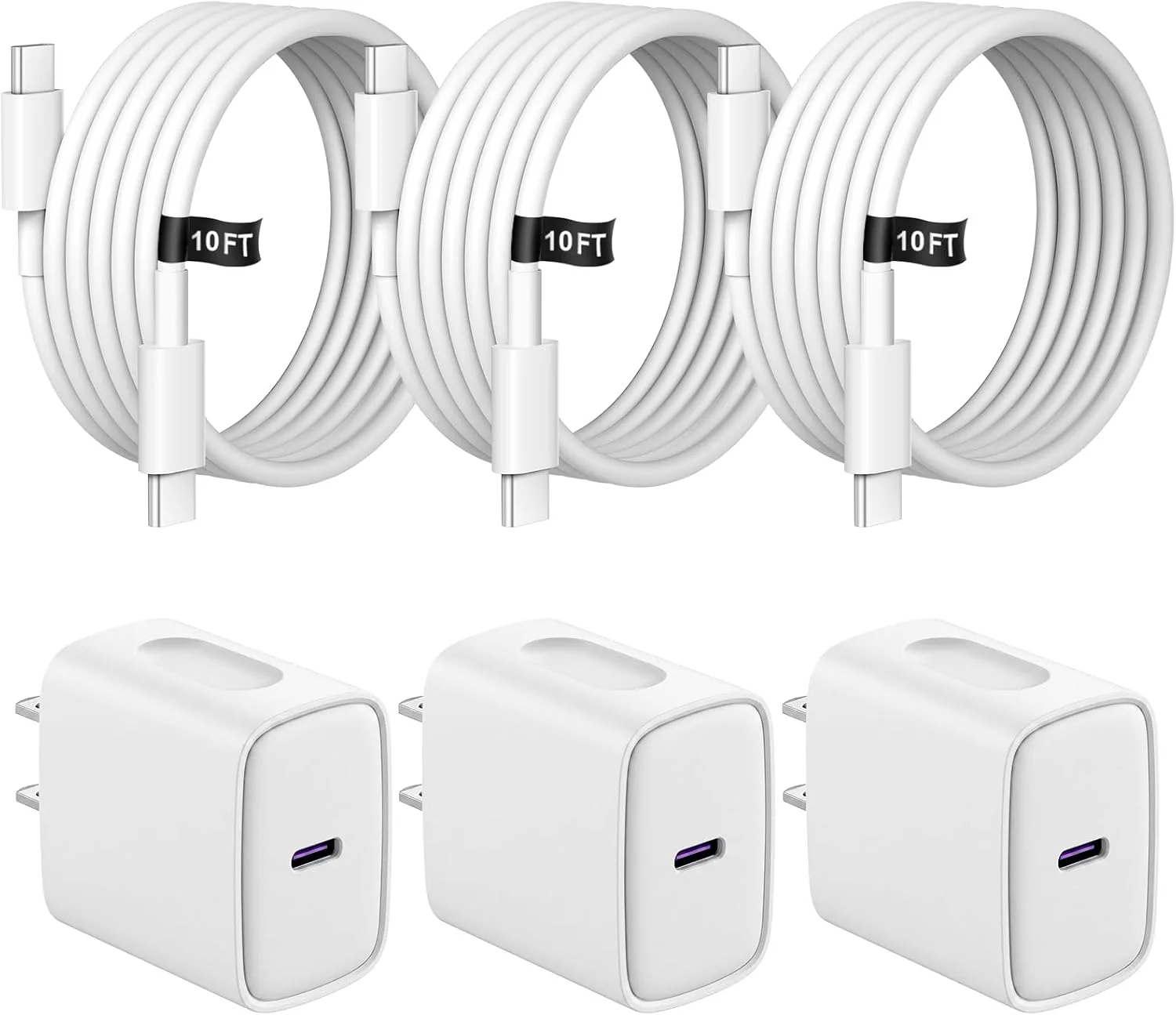 iPhone Charger Fast Charging 10FT iPhones 18 17 16 15 Charger 3 Pack