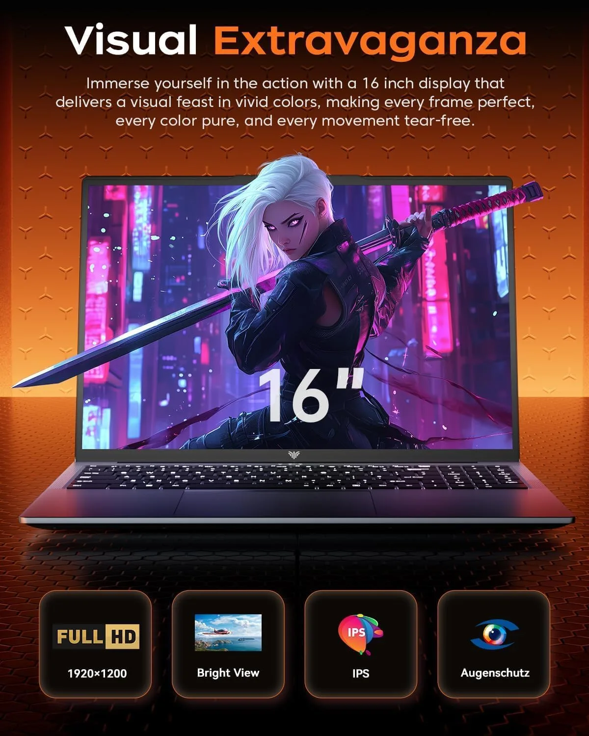 KAIGERR Gaming Laptop, Laptop with AMD Ryzen 7430U(Up to 4.3GHz), 16GB DDR4 512GB SSD Laptop Computer, 1920P FHD Display, WiFi 6, USB3.2, Type_C, Webcam Cover Slide