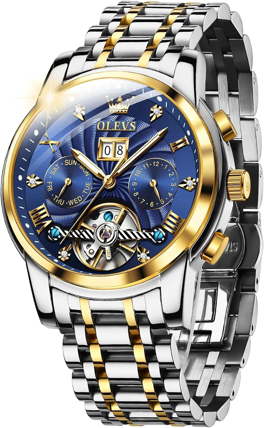 OLEVS Automatic Gold Watches for Men Luxury Classic Stainless Steel