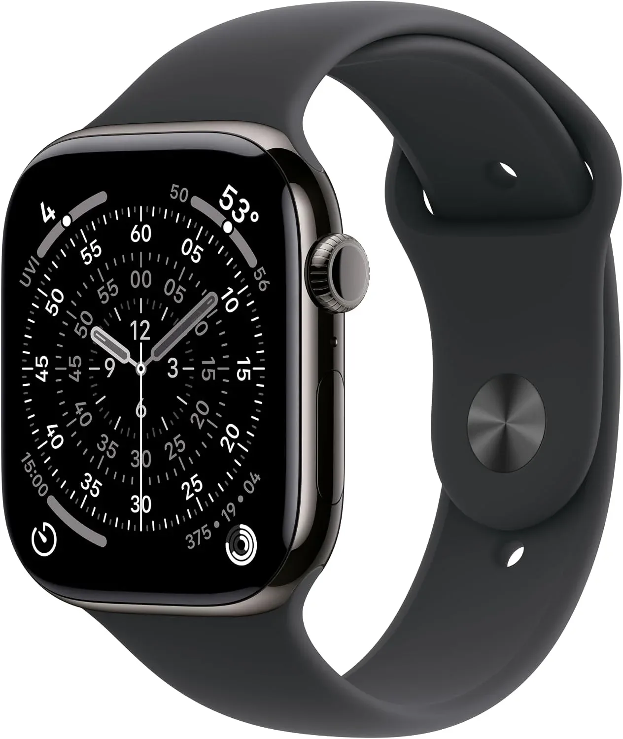Apple Watch Series 11 [GPS + Cellular 46mm] Smartwatch with Slate Titanium Case with Black Sport Band - M/L. Sleep Score, Fitness Tracker, Health Monitoring, Always-On Display, Water Resistant