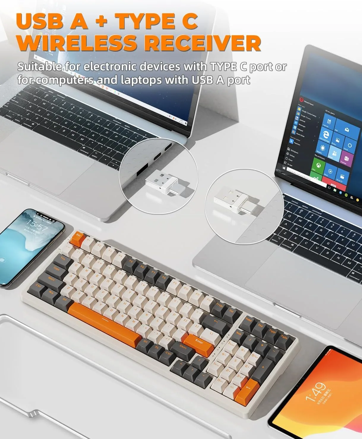 MAGIC-REFINER RK96 100 Keys Wireless Mechanical Gaming Keyboard