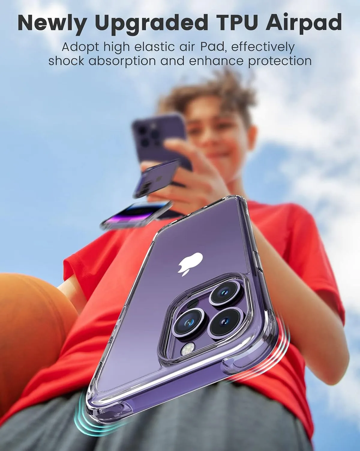 Mkeke for iPhone 14 Pro Case Clear [Not Yellowing]