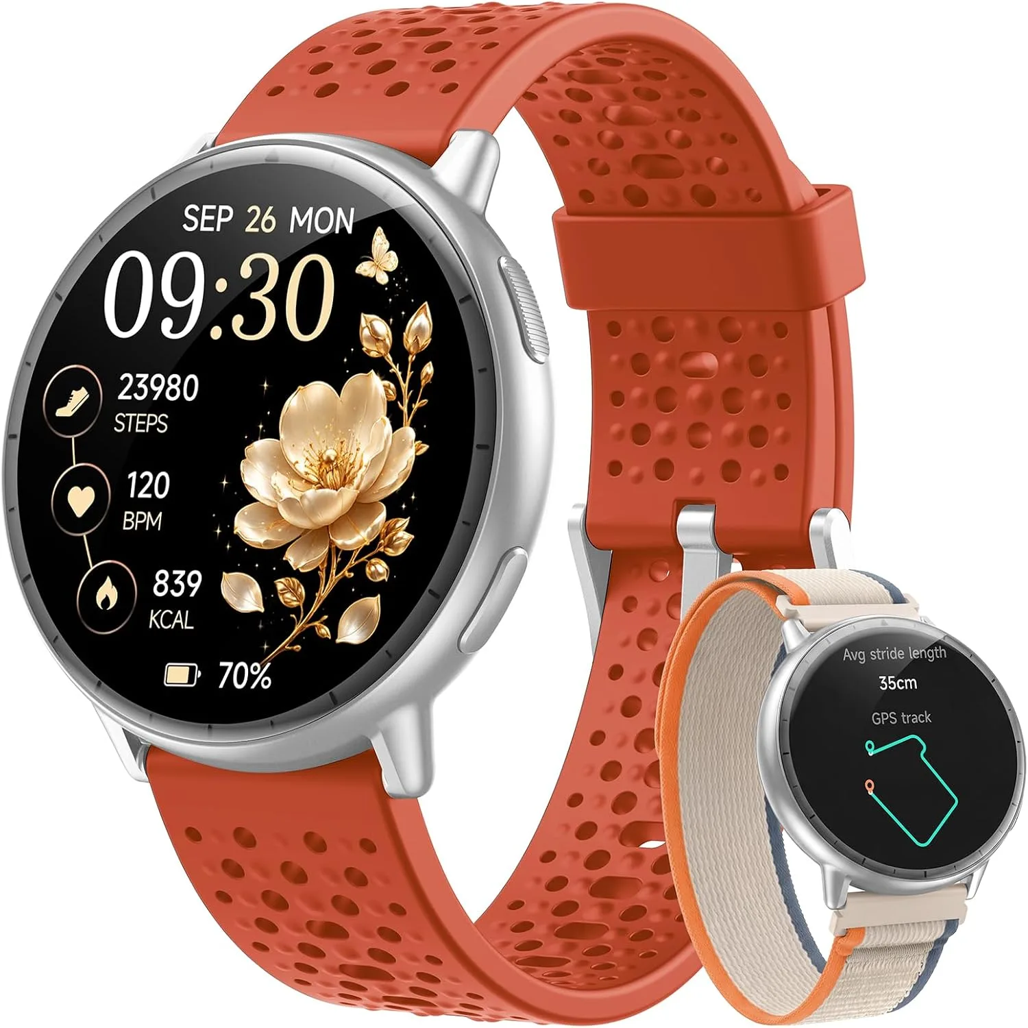 Smart Watch for Women,GPS Built-in,1.3" Ultra-bright AMOLED Display,SOS