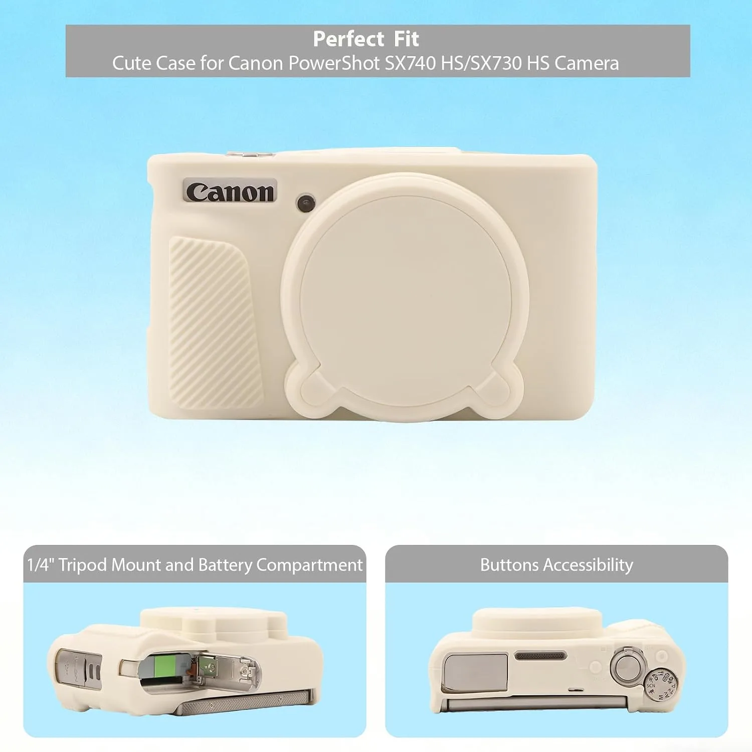 Case for Canon PowerShot SX740 HS, SX730 HS Camera - Beige