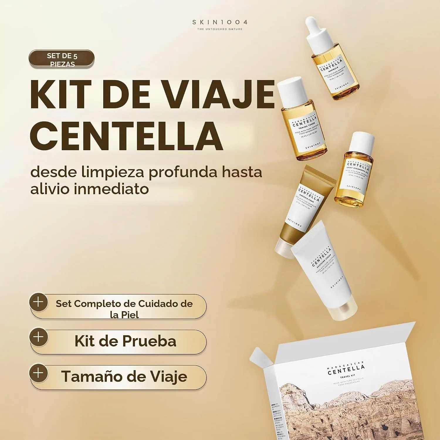 SKIN1004 Centella Travel Kit, Korean Skin Care Set of 5, Travel Size