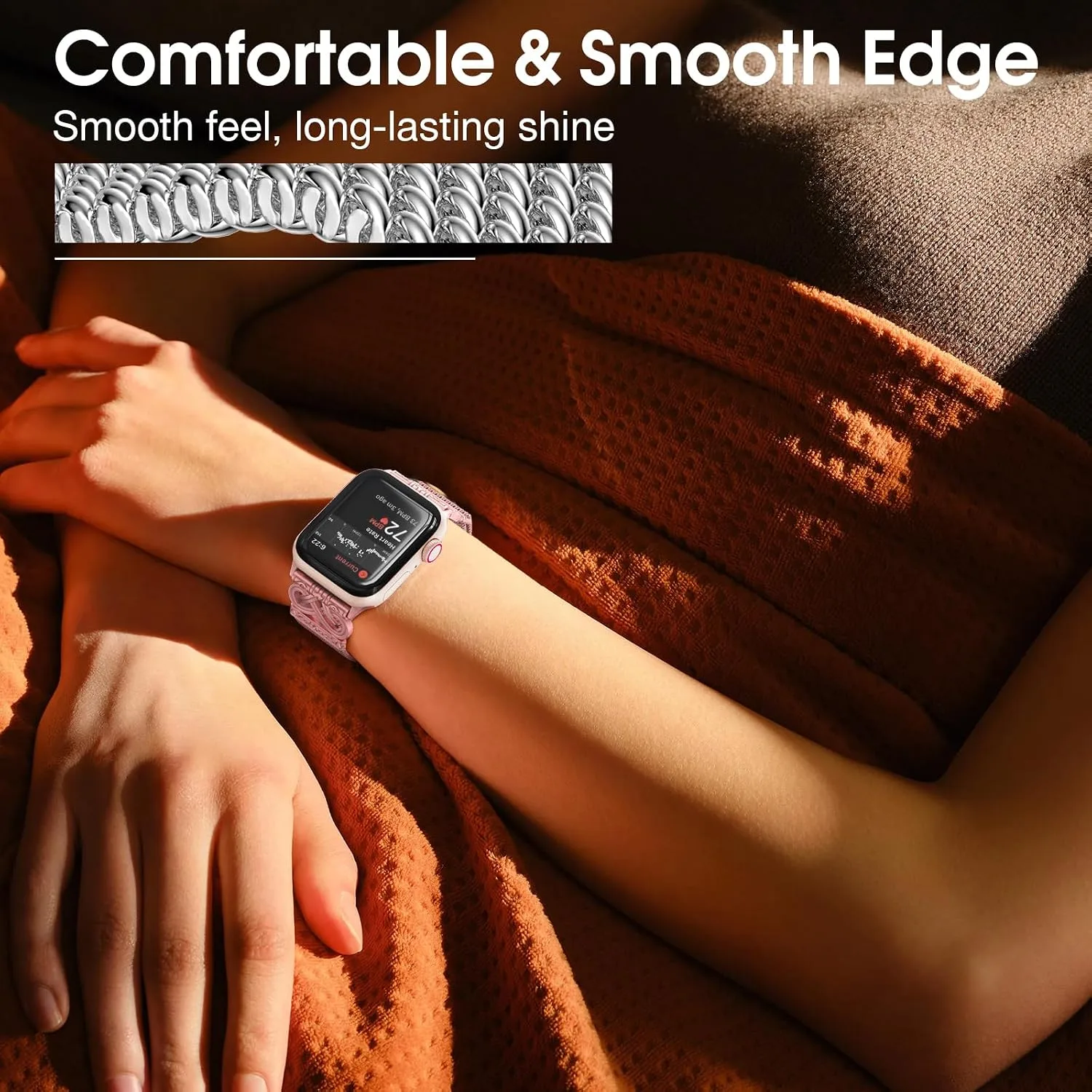 Sculpted Mesh Detail Size M/L Compatible with Apple Watch Bands for Women