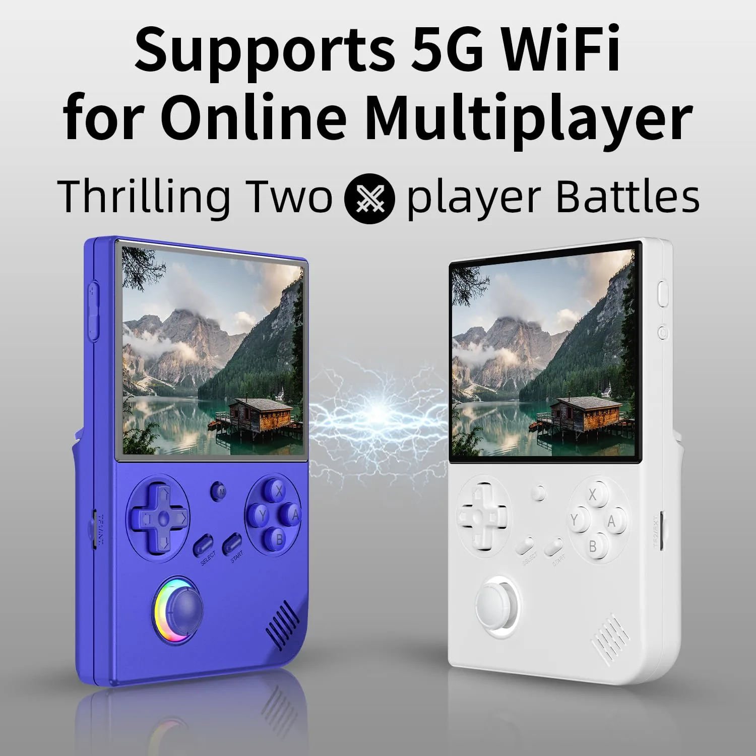 RG40XX V Handheld Game Console, RG40XXV Retro Gaming Console with 4.0'' IPS Screen Linux 16GB No Preloaded Games Multi-Emulator Portable Video Game Support 5G WiFi Bluetooth HDMI Streaming, Blue