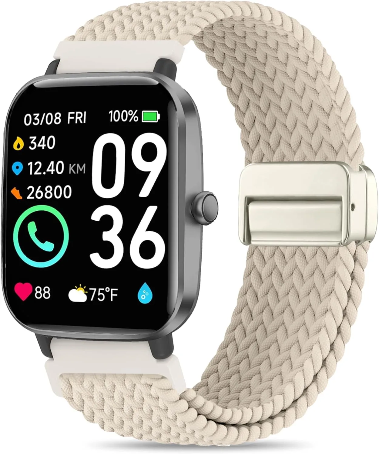 Correas elásticas trenzadas Sunnyson compatibles con smartwatch ID208 Plus 22mm nylon