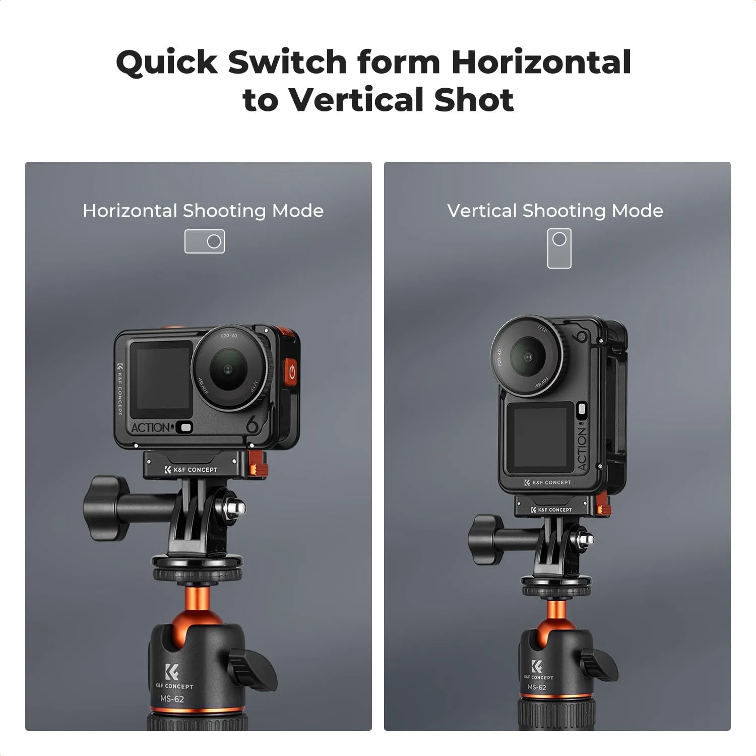 K&F CONCEPT Magnetic Quick Release Adapter Mount for DJI Osmo Action 5 Pro
