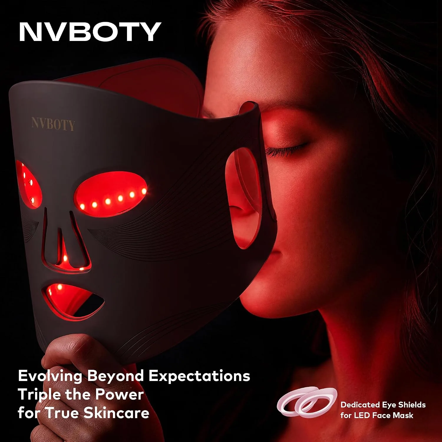 NVBOTY Red Light Therapy for Face, 4 Modes, 2000mAh Remote, 100 * 4 LEDs