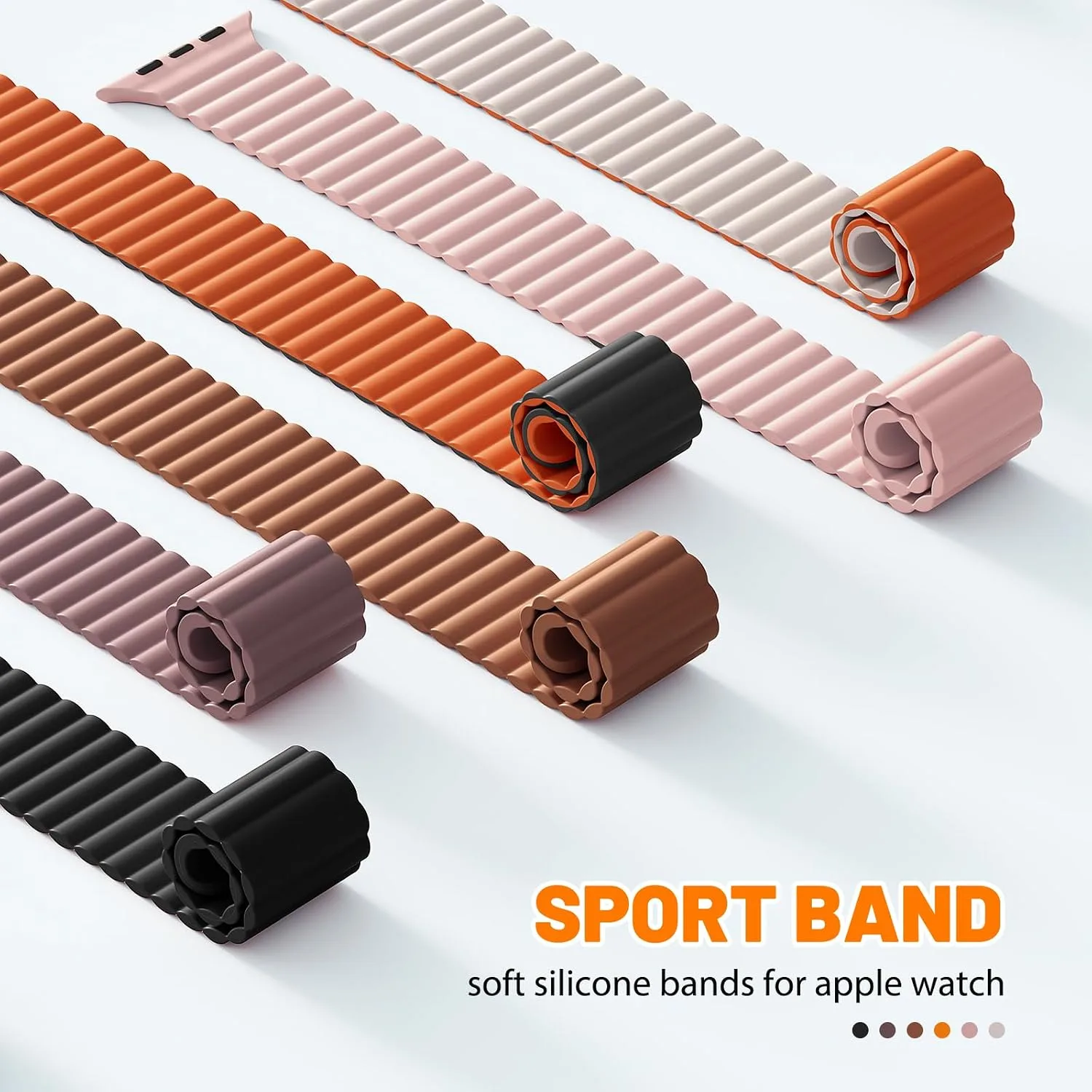 Magnetic Sport Bands for Apple Watch Band 40mm 38mm 41mm 42mm 44mm 45mm 46mm iWatch bands for Women Men,Silicone Loop Strap Wristband for Apple Watch Series 12 11 10 9 8 7 6 5 4 3 SE 3/2nd Ultra 49mm
