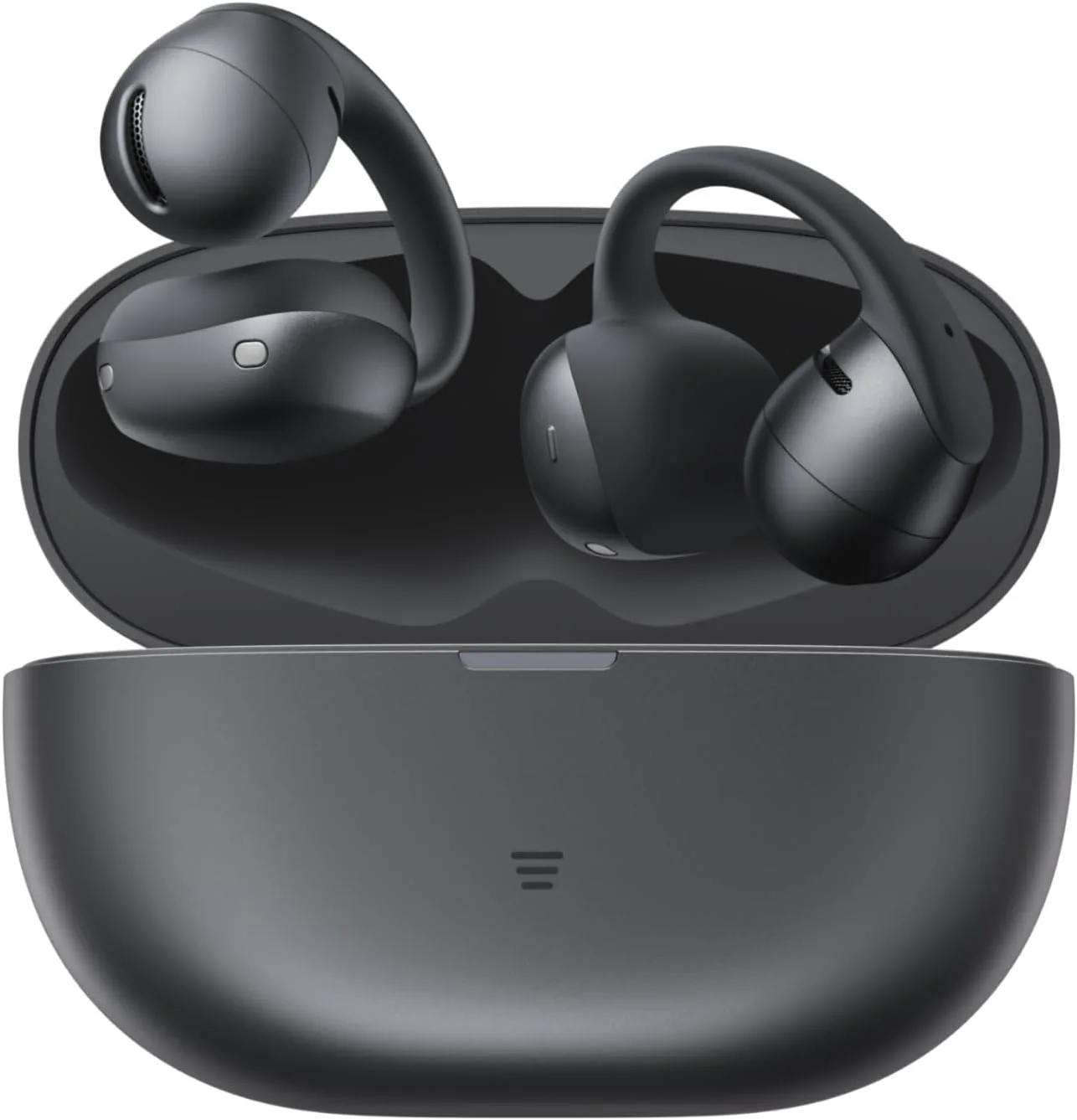 SHOKZ OpenDots Air Open-Ear Clip-On Bluetooth Earbuds, Black, Touch Control