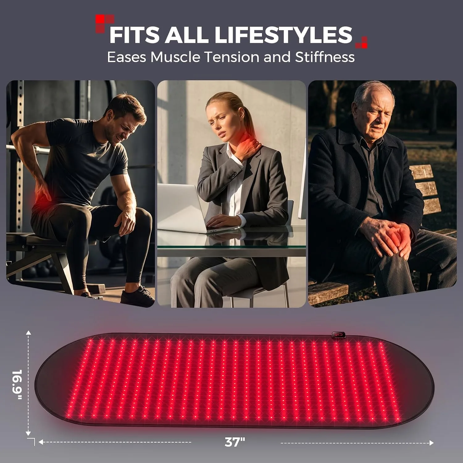 LTW Flagship 540 LEDs Red Light Therapy Mat for Body (37" x 16.9")