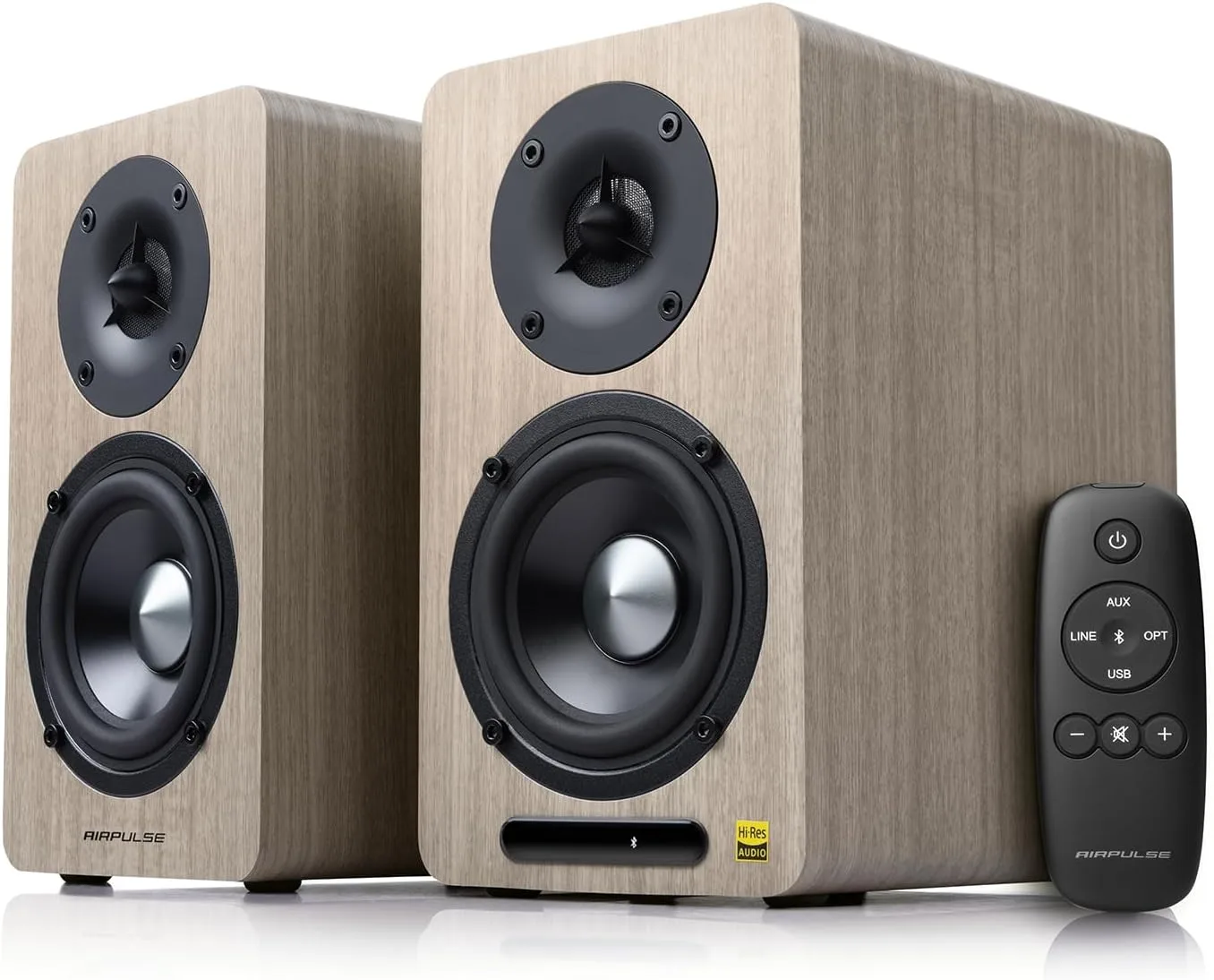 Edifier Airpulse A60 Desktop Hi-Res Bluetooth Bookshelf Speakers, Walnut